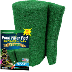 Aquatic Experts Green COARSE Pond Filter Pad - 2 inch Thick - Bulk Roll Water Garden Filter Pond Media - Made in USA, (16" x 56")